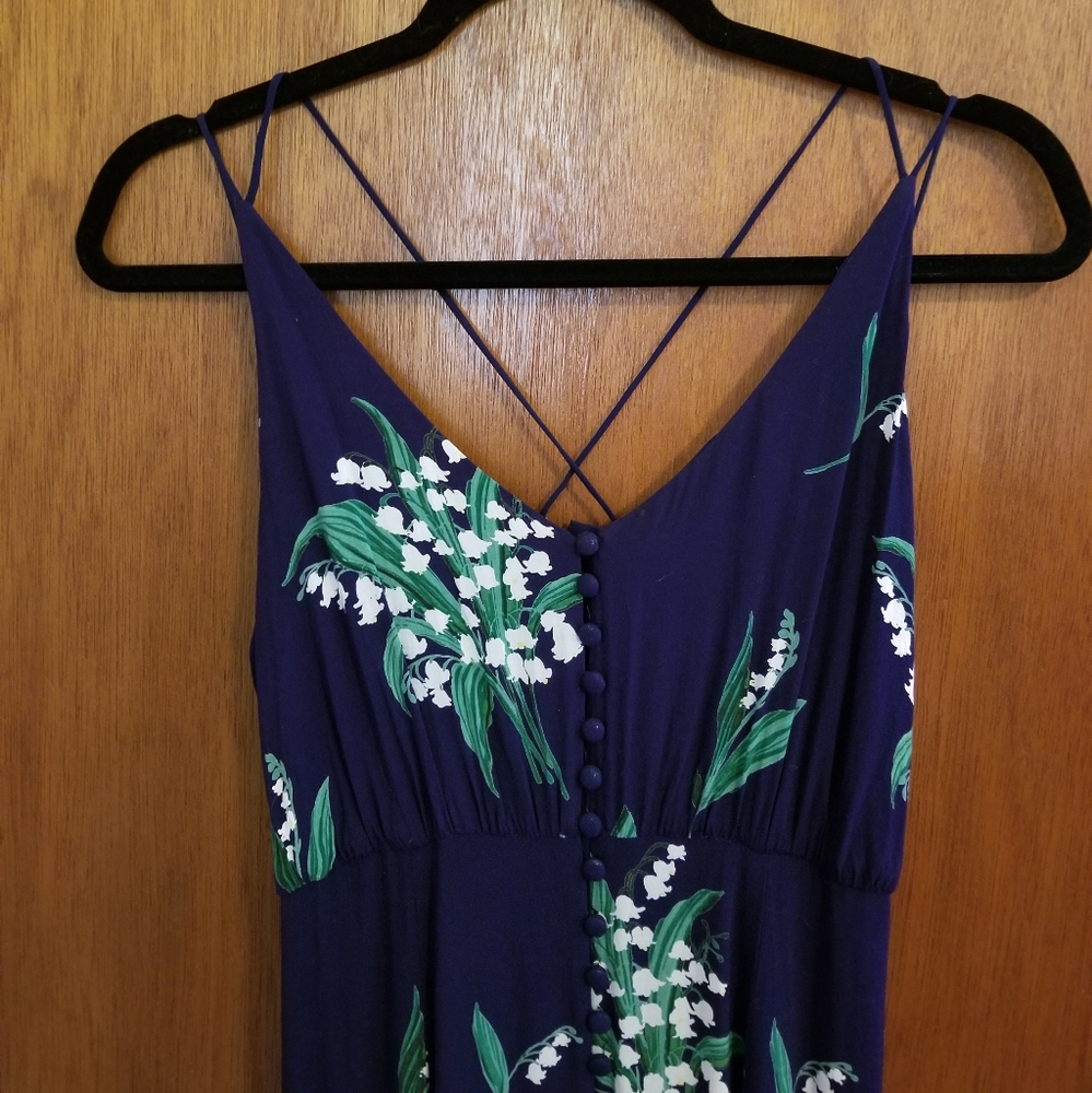 Urban Outfitters Lady Lava Blue Button-Down Midi Dress